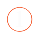 Circular icon displaying the number one.